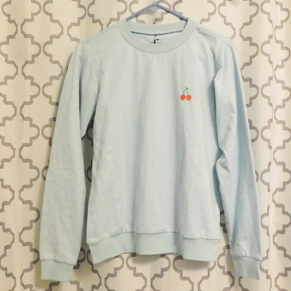 Knix Juniors Light Blue Sweatshirt With Cherry - NWT - S